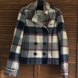 Plaid peacoat